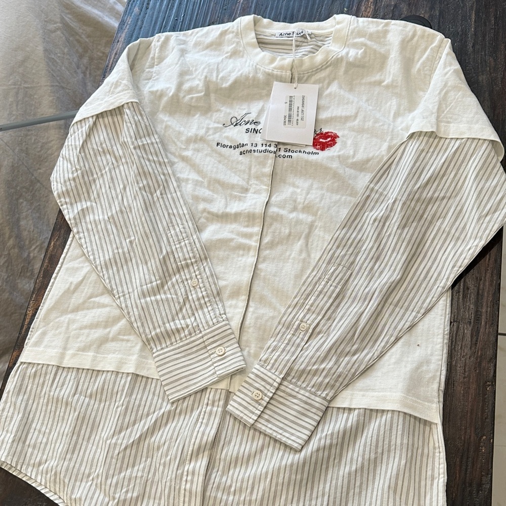 Acne studios Elijah double layer business card logo T shirt